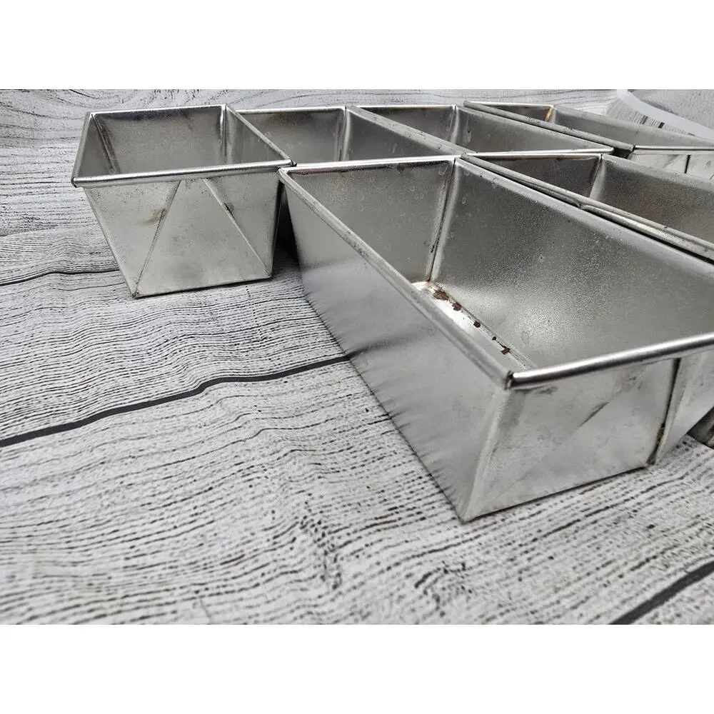 Eckoloy Silver Beauty tin bread loaf pan Mini X 6 Made In USA *read*